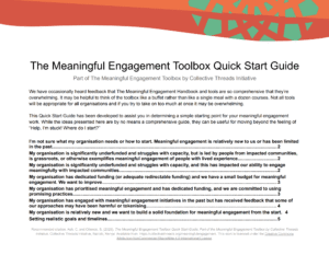 The Meaningful Engagement Toolbox Quick Start Guide